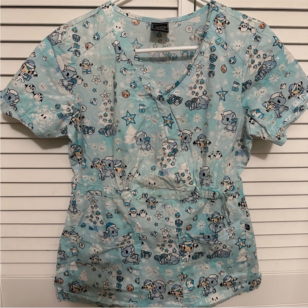 Tokidoki by Koi S holiday scrub top